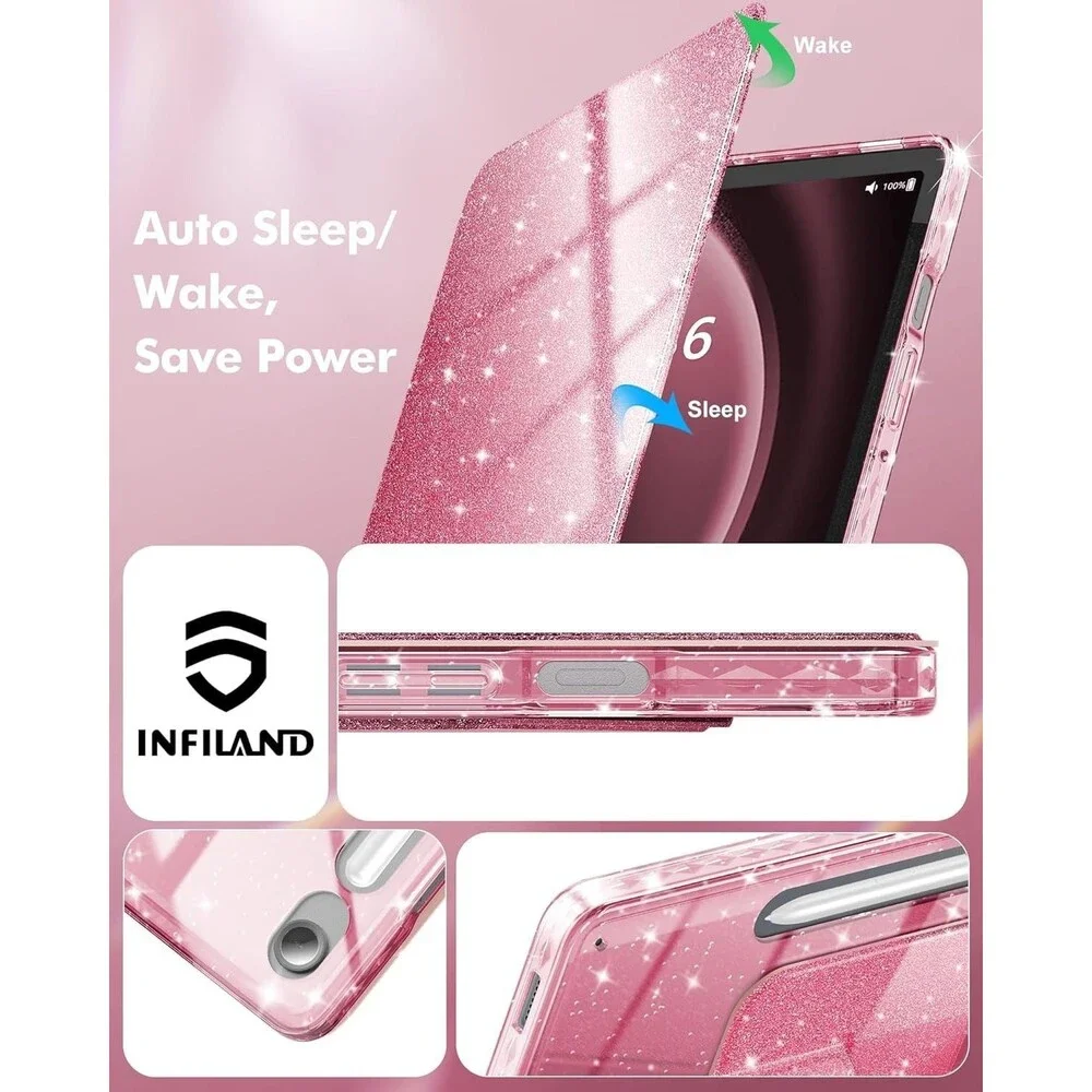 Case for Samsung Galaxy Tab S10 Lite 10.9 Inch with S Pen Holder, Glitter Cover